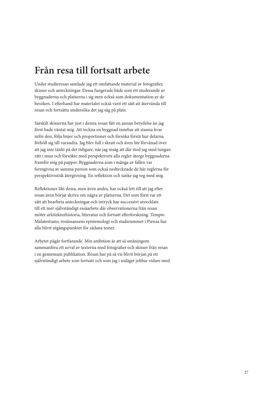 Från resa till fortsatt arbete, sida 27